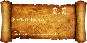 Raffai Rózsa névjegykártya